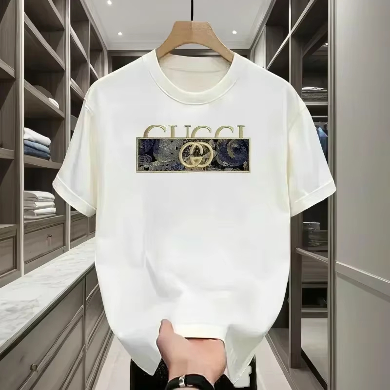 Streetwear Brands 2026 - เสื้อยืดคอกลมแขนสั้นผู้ชายลายตัวอักษรแบรนด์หรูใหม่ปี 2026 ผ้าฝ้ายแท้ 100% สไตล์สตรีทแวร์