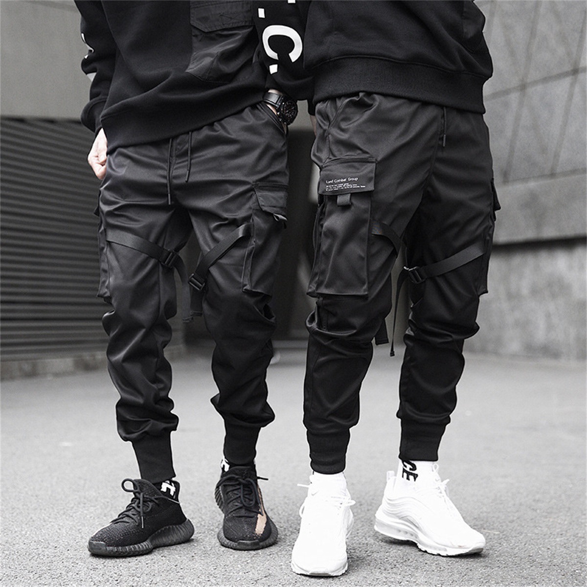 Streetwear Brand Fashion - กางเกงคาร์โก้ฮิปฮอปสีดำสำหรับผู้ชายกางเกงแฟชั่นแนวสตรีทแวร์สไตล์เกาหลีทรงหลวมแฟชั่น celana Panjang Brand อเนกประสงค์สำหรับฤดูร้อน
