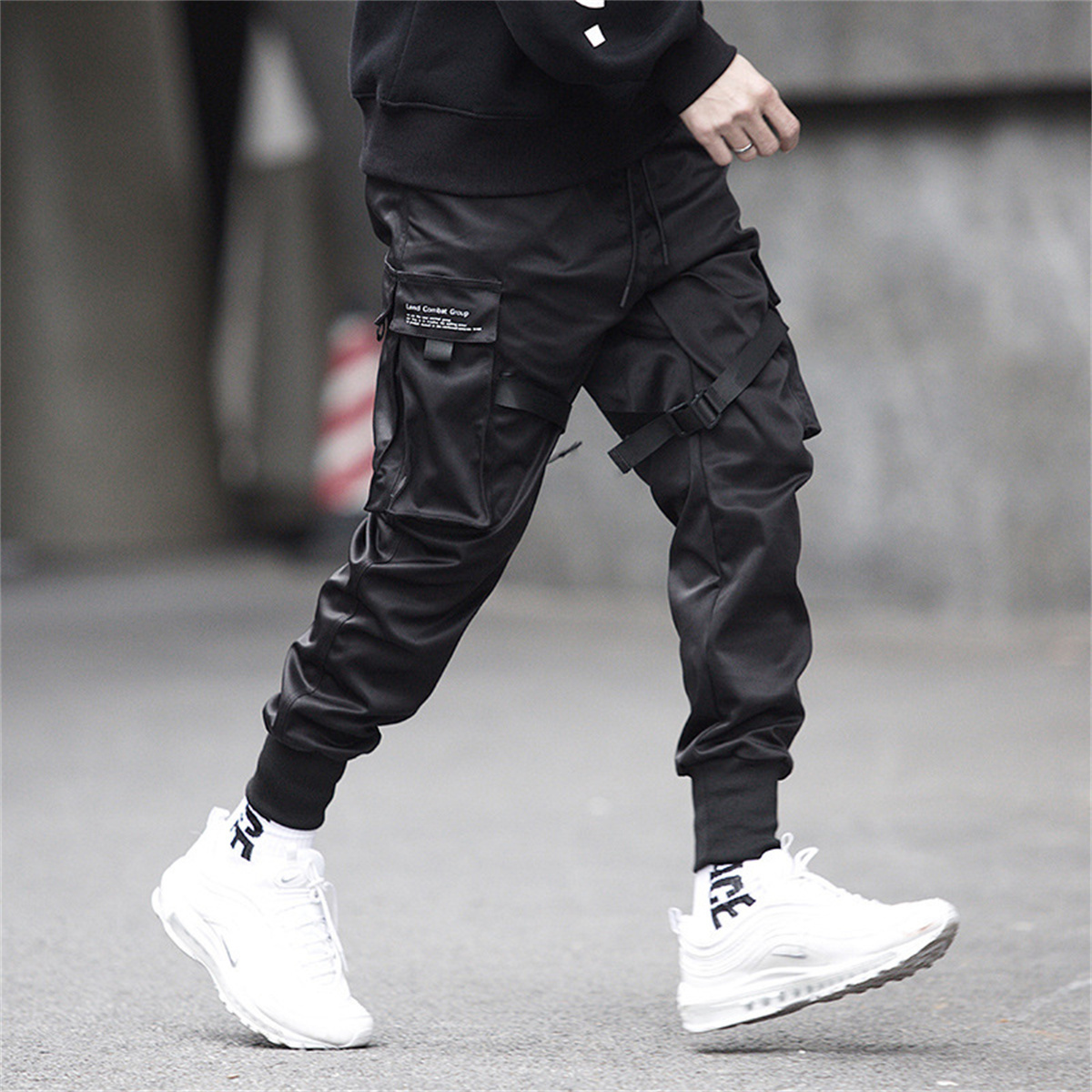 กางเกงคาร์โก้ฮิปฮอปสีดำสำหรับผ - Streetwear Brand Fashion บทวิจารณ์และราคา