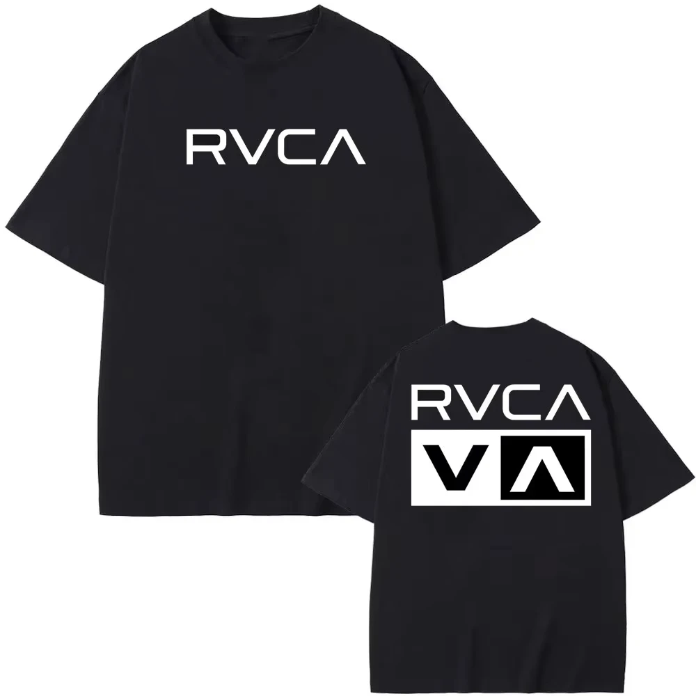 RVCA เสื้อยืดสีดำเสื้อยืดฤดูร้ - Streetwear Brand Fashion บทวิจารณ์และราคา